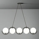 GobekUsa Postmodern Island Light Fixture: Wavy Metallic Hanging Lamp with Glass Shade
