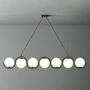 GobekUsa Postmodern Island Light Fixture: Wavy Metallic Hanging Lamp with Glass Shade