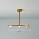 GobekUsa Postmodern Linear Island Lamp - Glass Pendant Light in Brass for Dining Room