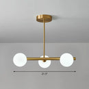 GobekUsa Postmodern Linear Island Lamp - Glass Pendant Light in Brass for Dining Room