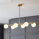 GobekUsa Postmodern Linear Island Lamp - Glass Pendant Light in Brass for Dining Room