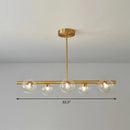 GobekUsa Postmodern Linear Island Lamp - Glass Pendant Light in Brass for Dining Room