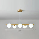 GobekUsa Postmodern Linear Island Lamp - Glass Pendant Light in Brass for Dining Room