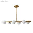 GobekUsa Postmodern Linear Island Lamp - Glass Pendant Light in Brass for Dining Room