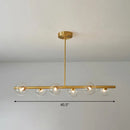 GobekUsa Postmodern Linear Island Lamp - Glass Pendant Light in Brass for Dining Room