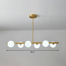 GobekUsa Postmodern Linear Island Lamp - Glass Pendant Light in Brass for Dining Room