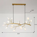 GobekUsa Postmodern Metal Island Light with Bird and 15-Head Hanging Lamp for Restaurants