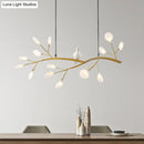 GobekUsa Postmodern Metal Island Light with Bird and 15-Head Hanging Lamp for Restaurants