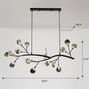 GobekUsa Postmodern Metal Island Light with Bird and 15-Head Hanging Lamp for Restaurants