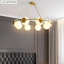 GobekUsa Postmodern Metal Chandelier with Frosted Glass Shades - 6/8 Lights, Brass Finish
