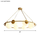 GobekUsa Postmodern Metal Chandelier with Frosted Glass Shades - 6/8 Lights, Brass Finish