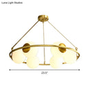 GobekUsa Postmodern Metal Chandelier with Frosted Glass Shades - 6/8 Lights, Brass Finish