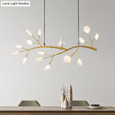 GobekUsa Postmodern Metal Island Light with Bird and 15-Head Hanging Lamp for Restaurants