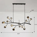 GobekUsa Postmodern Metal Island Light with Bird and 15-Head Hanging Lamp for Restaurants