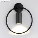 GobekUsa Postmodern Metallic Wall Mount Sconce Light with Halo Ring - 1 Head Bedside Solution