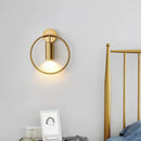 GobekUsa Postmodern Metallic Wall Mount Sconce Light with Halo Ring - 1 Head Bedside Solution