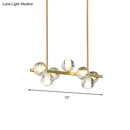 GobekUsa Postmodern Seeded Crystal Suspension Globe Light with 6 Heads - Ideal for Dining Rooms