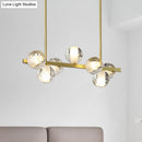GobekUsa Postmodern Seeded Crystal Suspension Globe Light with 6 Heads - Ideal for Dining Rooms