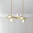GobekUsa Postmodern Seeded Crystal Suspension Globe Light with 6 Heads - Ideal for Dining Rooms