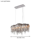 GobekUsa Postmodern Silver Lobby Chandelier: Arch Aluminum Chain, 12-Bulb Suspension Light