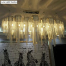 GobekUsa Postmodern Silver Lobby Chandelier: Arch Aluminum Chain, 12-Bulb Suspension Light