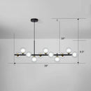 GobekUsa LED Island Pendant Light: Postmodern Glass Bubble Lamp for Dining Room