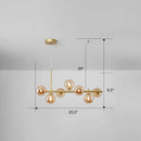 GobekUsa LED Island Pendant Light: Postmodern Glass Bubble Lamp for Dining Room