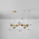 GobekUsa LED Island Pendant Light: Postmodern Glass Bubble Lamp for Dining Room
