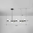 GobekUsa LED Island Pendant Light: Postmodern Glass Bubble Lamp for Dining Room