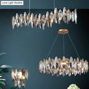 GobekUsa Postmodern Smoke Grey Glass Leaf Suspension Lamp – Gold Restaurant Island Light