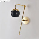GobekUsa Postmodern Swing Arm Wall Sconce Light with Clear Glass Shade in Black/Gold