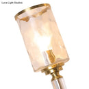 GobekUsa Postmodern Water Glass Wall Sconce Light with Crystal Accents - Brass Finish