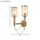 GobekUsa Postmodern Water Glass Wall Sconce Light with Crystal Accents - Brass Finish