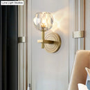 GobekUsa Postmodern Water Glass/Cut Crystal 1-Bulb Gold Wall Sconce Lamp - Cylinder/Ball Shape for Living Room