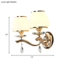 GobekUsa Postmodern White Glass Wall Sconce with Crystal Drop