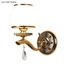 GobekUsa Postmodern White Glass Wall Sconce with Crystal Drop