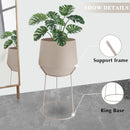 Set of 2-16"&19.5"H Set Of 2 Cream Grey Flowerpot by JHY DESIGN