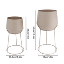 Set of 2-16"&19.5"H Set Of 2 Cream Grey Flowerpot by JHY DESIGN