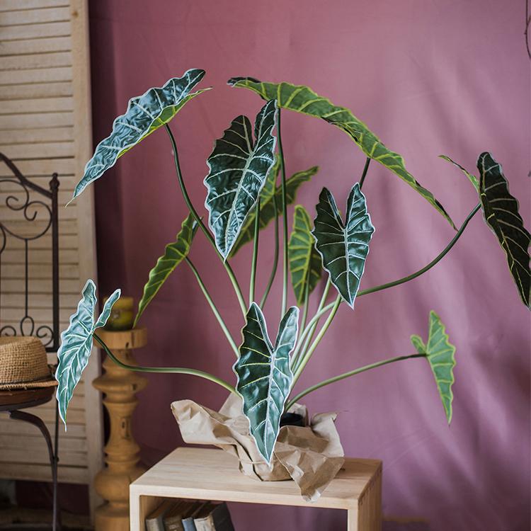 Artificial Faux Alocasia Plant In Pot 31" Tall