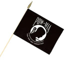 POW/MIA Cemetery Flag – 12" x 18" with Wood Staff & Gold Spear | Made in USA by Flagman of America