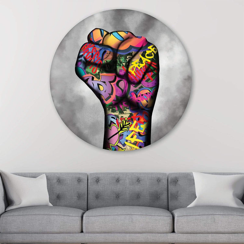 Power Fist Canvas - Circle