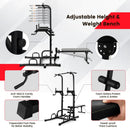 Power Tower Pull Up Bar Stand with Adjustable Heights and Bench by LJGDeals