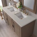 James Martin Portland 60" Double Bathroom Vanity, Whitewashed Walnut