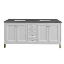 James Martin Chicago 72" Double Bathroom Vanity, Glossy White