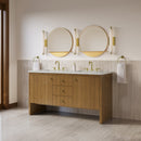 James Martin Hudson 60" Double Bathroom Vanity, Honey Oak