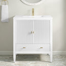 James Martin Myrrin 30" Single Bathroom Vanity, Bright White