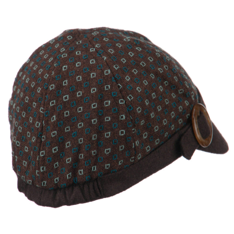 Muffy 6 Panel Round Buckle Cabbie Cap