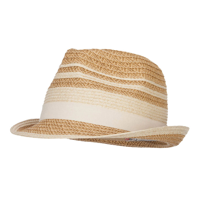 Striped Tweed Paper Braid Fedora