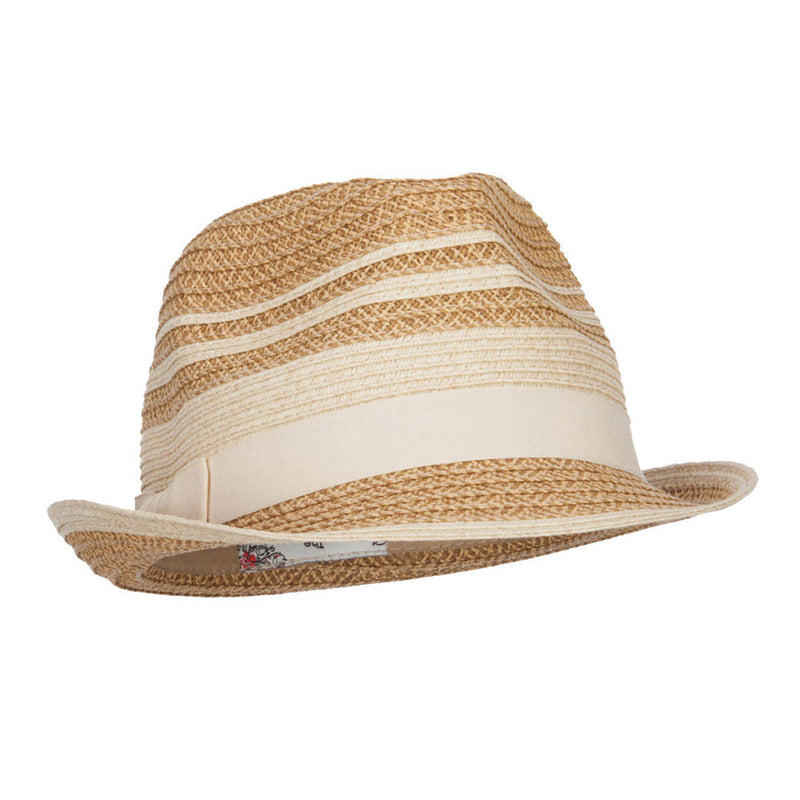 Striped Tweed Paper Braid Fedora