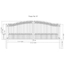 [12-18FT] Heavy-Duty Prague-Style Powder-Coated Galvanized Steel Dual Swing Driveway Gate (SAK48530)
